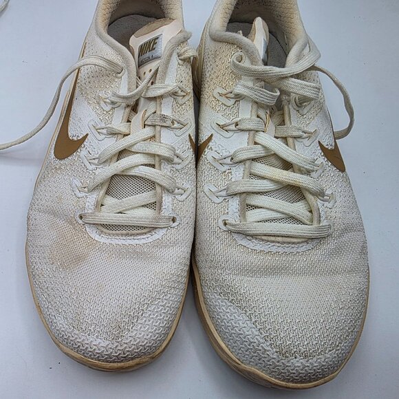 Nike Metcon 4 Womens Size 8 Champagne Metallic Gold Training Shoes Casual Walk - Picture 10 of 13